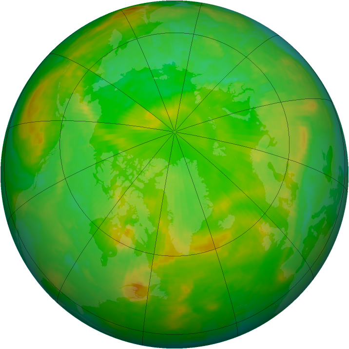 Arctic ozone map for 24 June 2002